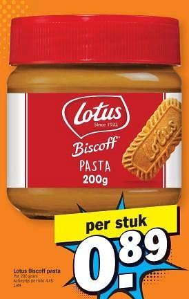 Promoties Lotus biscoff pasta - Lotus Bakeries - Geldig van 27/11/2023 tot 03/12/2023 bij Albert Heijn