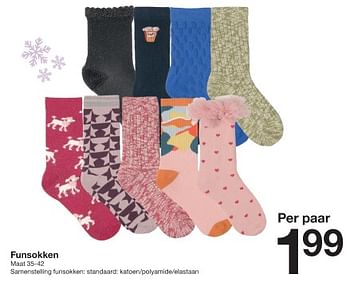 Promoties Funsokken - Huismerk - Zeeman  - Geldig van 25/11/2023 tot 01/12/2023 bij Zeeman