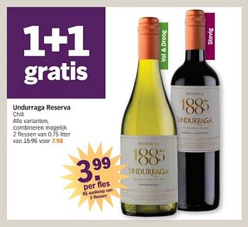 Promoties Undurraga reserva - Witte wijnen - Geldig van 27/11/2023 tot 03/12/2023 bij Albert Heijn