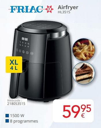 Promotions Friac airfryer hl3515 - Friac - Valide de 12/11/2023 à 30/11/2023 chez Eldi