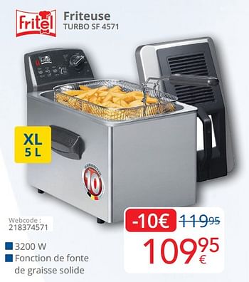 Promotions Fritel friteuse turbo sf 4571 - Fritel - Valide de 12/11/2023 à 30/11/2023 chez Eldi