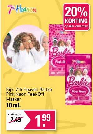 Promoties 7th heaven barbie pink neon peel-off masker - 7th Heaven - Geldig van 08/11/2023 tot 05/12/2023 bij De Online Drogist