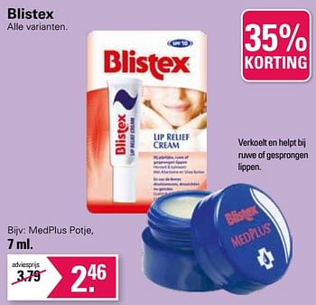 Promoties Blistex medplus potje - Blistex - Geldig van 08/11/2023 tot 05/12/2023 bij De Online Drogist