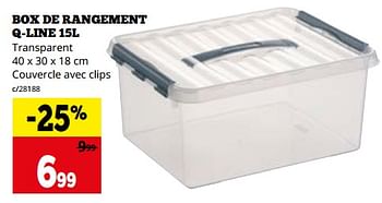 Promotions Box de rangement q-line - Produit maison - Dema - Valide de 20/11/2023 à 03/12/2023 chez Dema