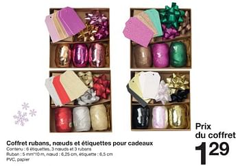 Promotions Coffret rubans, noeuds et étiquettes pour cadeaux - Produit maison - Zeeman  - Valide de 25/11/2023 à 01/12/2023 chez Zeeman