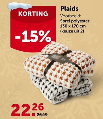 Promoties Sprei polyester - Huismerk - Aveve - Geldig van 29/11/2023 tot 10/12/2023 bij Aveve