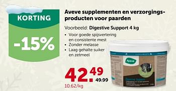 Promoties Aveve supplementen voor paarden digestive support - Huismerk - Aveve - Geldig van 29/11/2023 tot 10/12/2023 bij Aveve