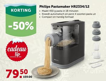 Promoties Philips pastamaker hr2334-12 - Philips - Geldig van 29/11/2023 tot 10/12/2023 bij Aveve