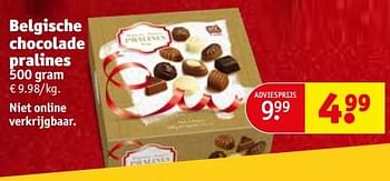 Promoties Belgische chocolade pralines - Huismerk - Kruidvat - Geldig van 28/11/2023 tot 10/12/2023 bij Kruidvat