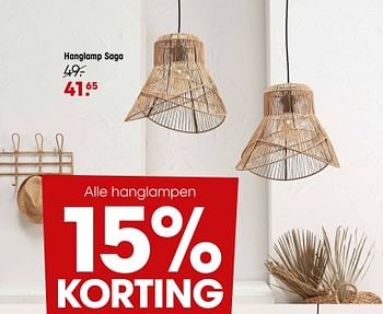 Promoties Hanglamp saga - Huismerk - Kwantum - Geldig van 28/11/2023 tot 17/12/2023 bij Kwantum