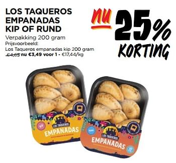 Promoties Los taqueros empanadas kip - Los Taqueros - Geldig van 29/11/2023 tot 05/12/2023 bij Jumbo