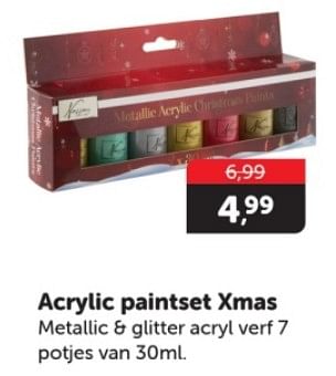 Promoties Acrylic paintset xmas - Nassau - Geldig van 21/11/2023 tot 05/12/2023 bij BoekenVoordeel