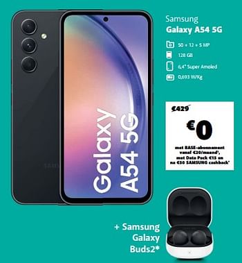 Promoties Samsung galaxy a54 5g - Samsung - Geldig van 28/11/2023 tot 18/12/2023 bij Base