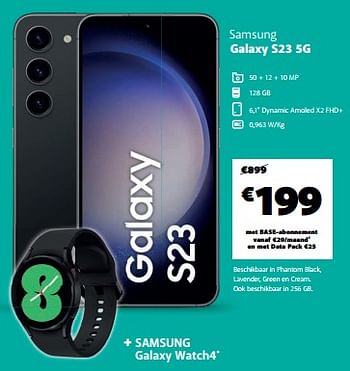Promoties Samsung galaxy s23 5g - Samsung - Geldig van 28/11/2023 tot 18/12/2023 bij Base