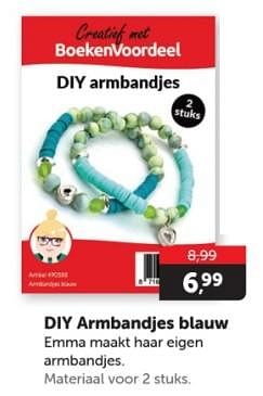 Promoties Diy armbandjes blauw - Huismerk - Boekenvoordeel - Geldig van 21/11/2023 tot 05/12/2023 bij BoekenVoordeel