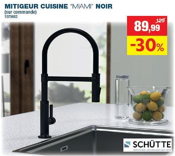 Promotions Mitigeur cuisine mami noir - Schütte - Valide de 15/11/2023 à 03/12/2023 chez Hubo