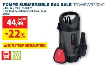 Promotions Powerplus pompe submersible eau sale powewg7904 - Powerplus - Valide de 15/11/2023 à 03/12/2023 chez Hubo