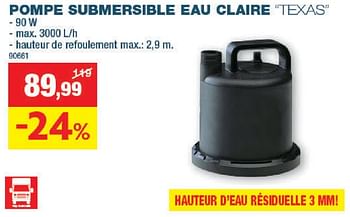 Promotions Tallas pompe submersible eau claire texas - Tallas - Valide de 15/11/2023 à 03/12/2023 chez Hubo