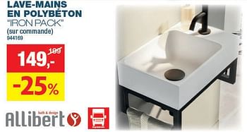Promotions Lave-mains en polybeton iron pack - Allibert - Valide de 15/11/2023 à 03/12/2023 chez Hubo