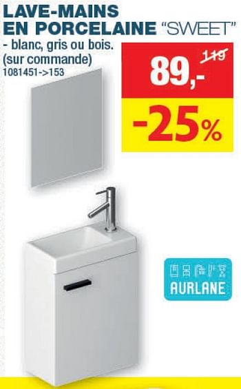 Promotions Lave-mains en porcelaine sweet - Aurlane - Valide de 15/11/2023 à 03/12/2023 chez Hubo