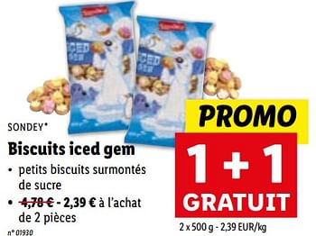 Promotions Biscuits iced gem - Sondey - Valide de 29/11/2023 à 05/12/2023 chez Lidl