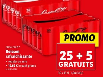Promotions Boisson rafraîchissante - Coca Cola - Valide de 29/11/2023 à 05/12/2023 chez Lidl