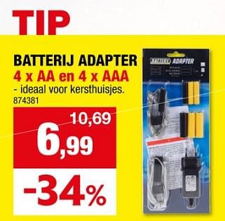 Promoties Batterij adapter - Huismerk - Hubo  - Geldig van 22/11/2023 tot 03/12/2023 bij Hubo