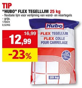Promoties Hubo flex tegellijm - Huismerk - Hubo  - Geldig van 22/11/2023 tot 03/12/2023 bij Hubo