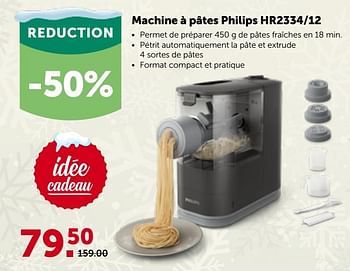 Promotions Machine à pâtes philips hr2334-12 - Philips - Valide de 29/11/2023 à 10/12/2023 chez Aveve