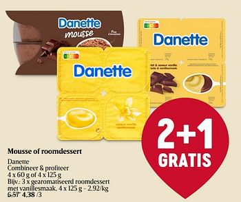 Promoties Danette gearomatiseerd roomdessert met vanillesmaak - Danone - Geldig van 30/11/2023 tot 06/12/2023 bij Delhaize
