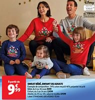 Promo Pull bébé ou enfant disney, pull femme ou homme disney chez Auchan