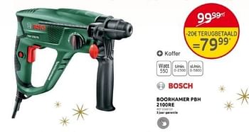 Promoties Bosch boorhamer pbh 2100re - Bosch - Geldig van 29/11/2023 tot 28/12/2023 bij Brico