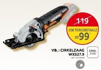 Promoties Worx cirkelzaag wx527.9 - Worx - Geldig van 29/11/2023 tot 28/12/2023 bij Brico