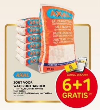 Promoties Zout voor waterontharder 6+1 gratis - Axal - Geldig van 29/11/2023 tot 28/12/2023 bij Brico