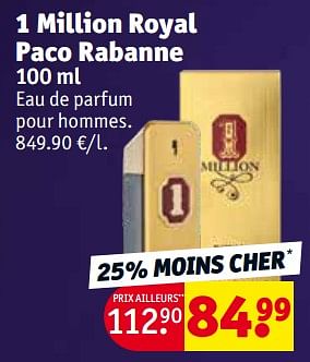 Promotions 1 million royal paco rabanne - Paco Rabanne - Valide de 28/11/2023 à 10/12/2023 chez Kruidvat