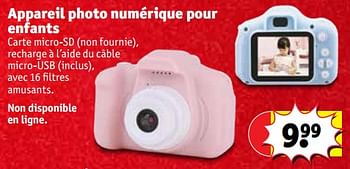 Promotions Appareil photo numérique pour enfants - Produit maison - Kruidvat - Valide de 28/11/2023 à 10/12/2023 chez Kruidvat