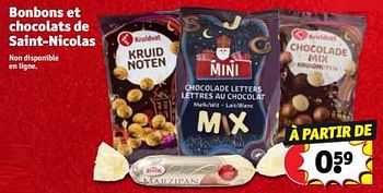 Promoties Bonbons et chocolats de saint-nicolas - Huismerk - Kruidvat - Geldig van 28/11/2023 tot 10/12/2023 bij Kruidvat