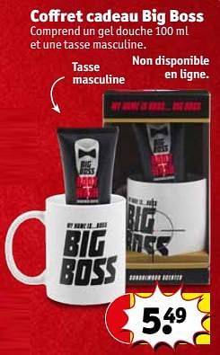 Promotions Coffret cadeau big boss - Big Boss - Valide de 28/11/2023 à 10/12/2023 chez Kruidvat