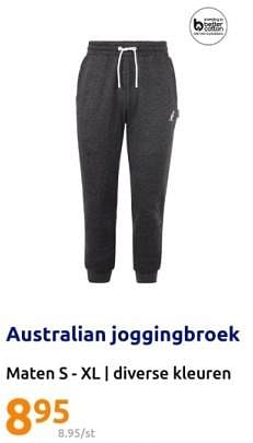 Promoties Australian joggingbroek - Australian - Geldig van 29/11/2023 tot 05/12/2023 bij Action