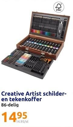 Promotions Creative artist schilder- en tekenkoffer - Creative Artist  - Valide de 29/11/2023 à 05/12/2023 chez Action