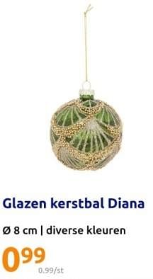 Promotions Glazen kerstbal diana - Produit Maison - Action - Valide de 29/11/2023 à 05/12/2023 chez Action