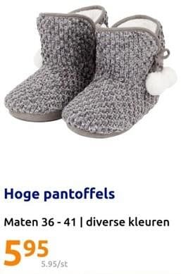 Promotions Hoge pantoffels - Produit Maison - Action - Valide de 29/11/2023 à 05/12/2023 chez Action