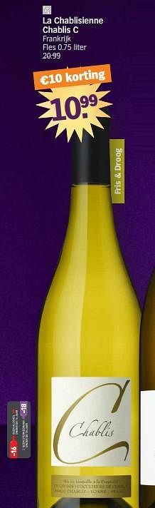 Promoties La chablisienne chablis c - Witte wijnen - Geldig van 27/11/2023 tot 01/01/2024 bij Albert Heijn