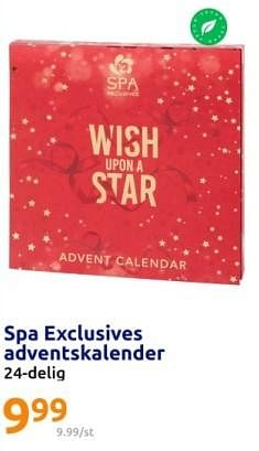 Promoties Spa exclusives adventskalender - Spa Exclusives - Geldig van 29/11/2023 tot 05/12/2023 bij Action