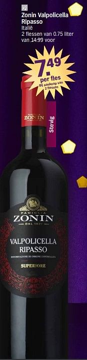 Promoties Zonin valpolicella ripasso - Rode wijnen - Geldig van 27/11/2023 tot 01/01/2024 bij Albert Heijn