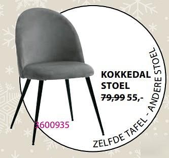 Promoties Kokkedal stoel - Huismerk - Jysk - Geldig van 27/11/2023 tot 26/12/2023 bij Jysk