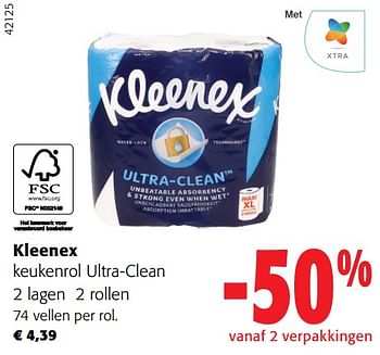 Promoties Kleenex keukenrol ultra-clean - Kleenex - Geldig van 29/11/2023 tot 12/12/2023 bij Colruyt
