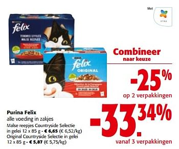 Promoties Purina felix alle voeding in zakjes - Purina - Geldig van 29/11/2023 tot 12/12/2023 bij Colruyt