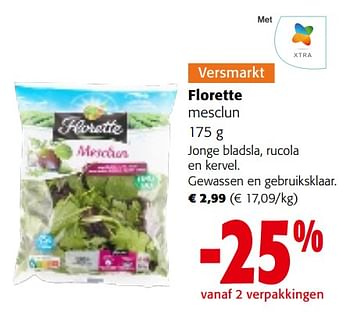 Promoties Florette mesclun - Florette - Geldig van 29/11/2023 tot 12/12/2023 bij Colruyt