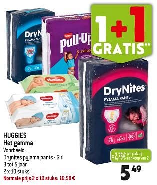 Promoties Huggies drynites pyjama pants - girl - Huggies - Geldig van 29/11/2023 tot 05/12/2023 bij Smatch